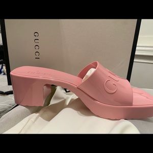 Rubber Gucci Heeled Slides